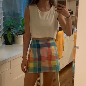 Urban outfitters pastel plaid mini skirt